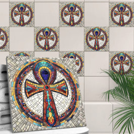 Ägyptischer Ankh Cross-Mosaik Art Fliese