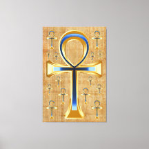 Ägyptischer Ankh - Gold und Blue Design