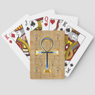 Ägyptischer Ankh - Gold und Blue Design Spielkarten