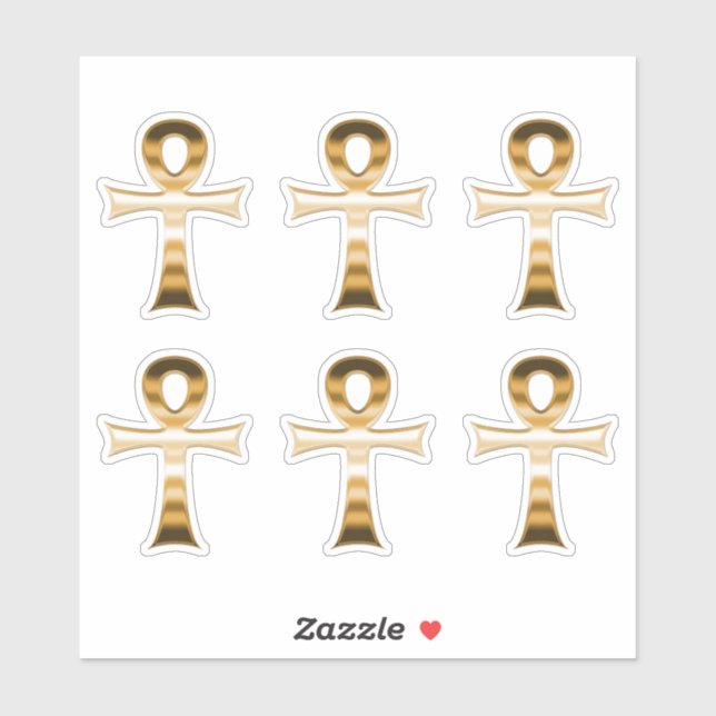 Ägyptischer Ankh Symbol Imitate Silver Metallic Se Aufkleber (Blatt)