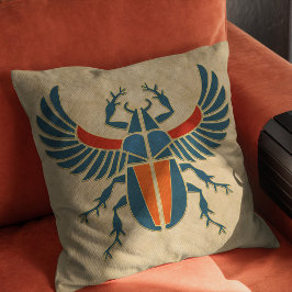 Ägyptischer Art Deco Scarab Käfer Kissen