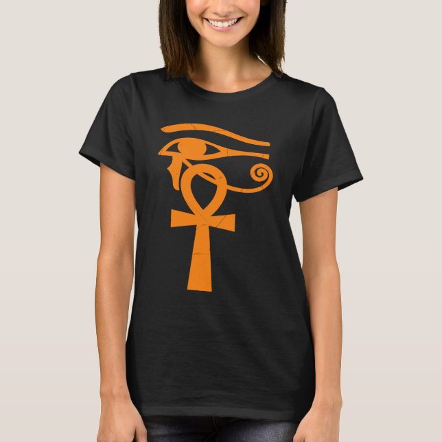 Ägyptischer Augenauge Horus Ankh Ägyptischer Archä T-Shirt (Vorderseite)