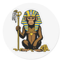 Ägyptischer Baboon-Gold-Schatzsticker