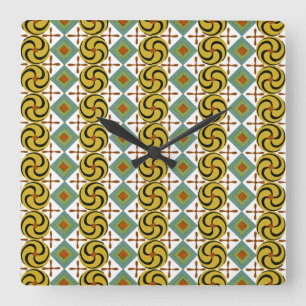 Ägyptischer Entwurf #6 bei Emporio Moffa Quadratische Wanduhr