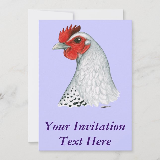 Ägyptischer Fayoumi: Silver Hen Einladung (Vorderseite)
