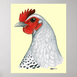 Ägyptischer Fayoumi: Silver Hen Poster