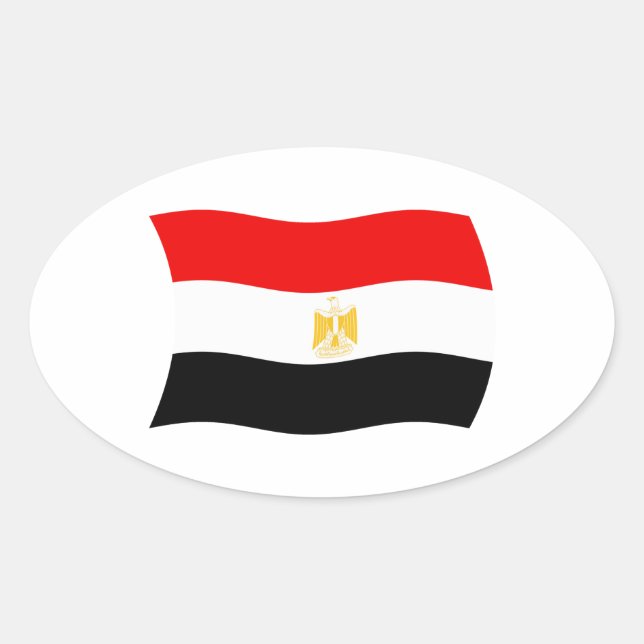 Ägyptischer Flaggensticker Ovaler Aufkleber (Vorderseite)