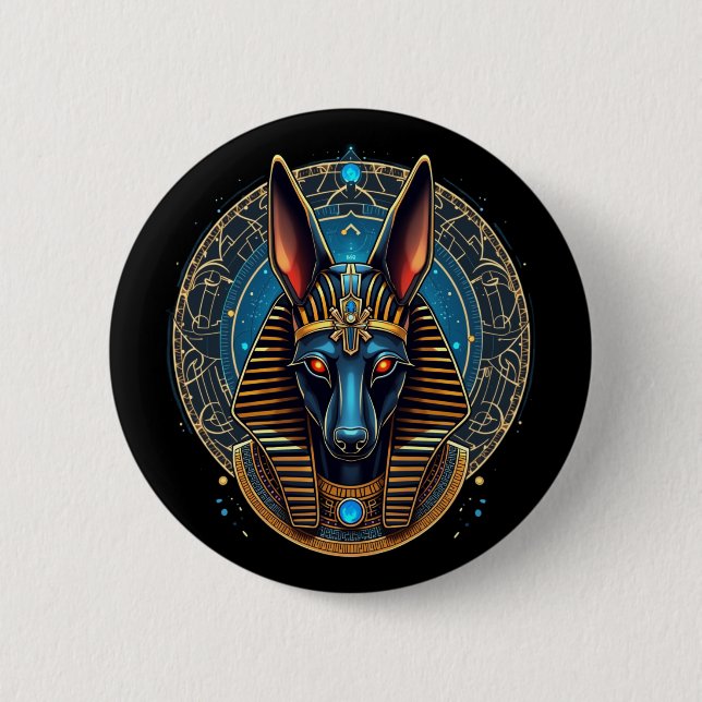Ägyptischer Gott Anubis Alte Ägyptische Mythologie Button (Vorderseite)