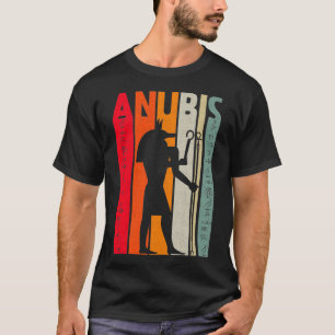 Ägyptischer Gott Anubis Retro Ägypten Hieroglyphen T-Shirt