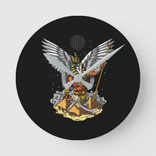 Ägyptischer Gott Horus Alte Pyramiden Ankh Mytholo Runde Wanduhr
