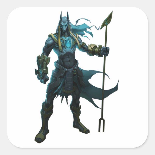 ägyptischer Gott Quadratischer Aufkleber (Vorderseite)