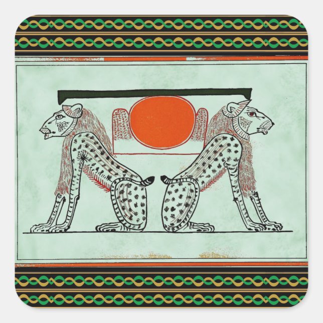 Ägyptischer Götter-Sticker Quadratischer Aufkleber (Vorderseite)