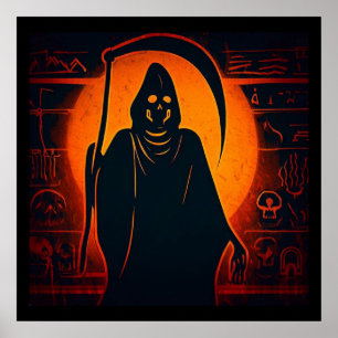 Ägyptischer Grim-Sensenmann Halloween 1 Poster