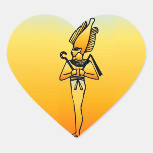 Ägyptischer Hieroglyphiksticker Herz-Aufkleber