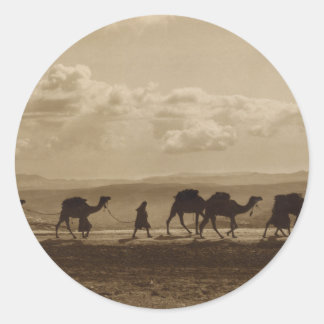 Ägyptischer Kameltransport über Olivet, 1918 Runder Aufkleber