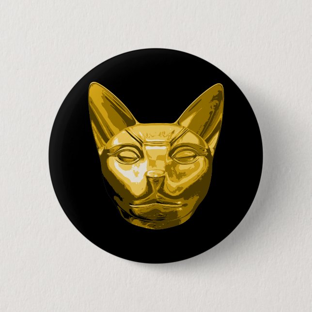 Ägyptischer Katzenbast Button (Vorderseite)