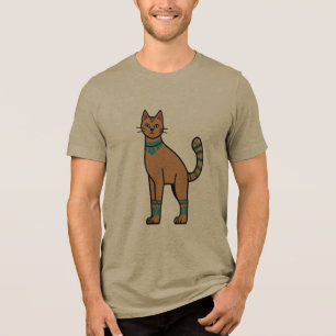 Ägyptischer Katzenillustrations-T-Shirt Tri-Blend Shirt