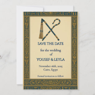 Ägyptischer Krummstab & Flegel Gold Save-the-Date Save The Date