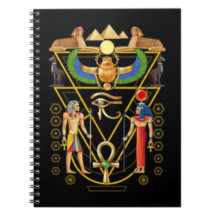 Ägyptischer Kulturskarab Artifakt Ankh Horus Eye Notizblock