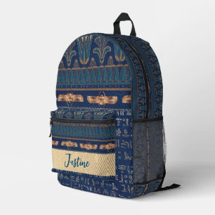 Ägyptischer Lotus Scarab Hieroglyphen Personalisie Bedruckter Rucksack