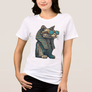 Ägyptischer Pharao Cyberpunk-Katze Grafik - Altes  Tri-Blend Shirt