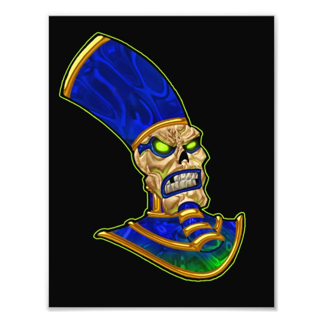 Ägyptischer Pharao King Skull Skeleton Art Fotodruck (Vorne)