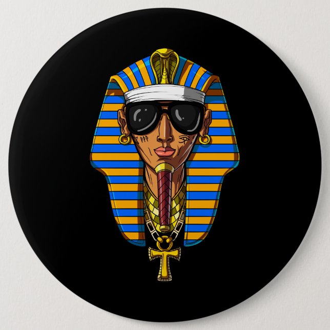 Ägyptischer Pharao Tutankhamon Gangsta King Tut Button (Vorderseite)