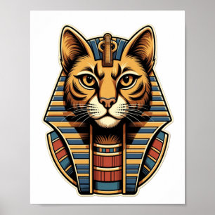 Ägyptischer Pharaonen-Katzenposter – Antike ägypti Poster