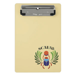 Ägyptischer Skarab-Käfer. Klassik des alten Ägypte Mini Klemmbrett