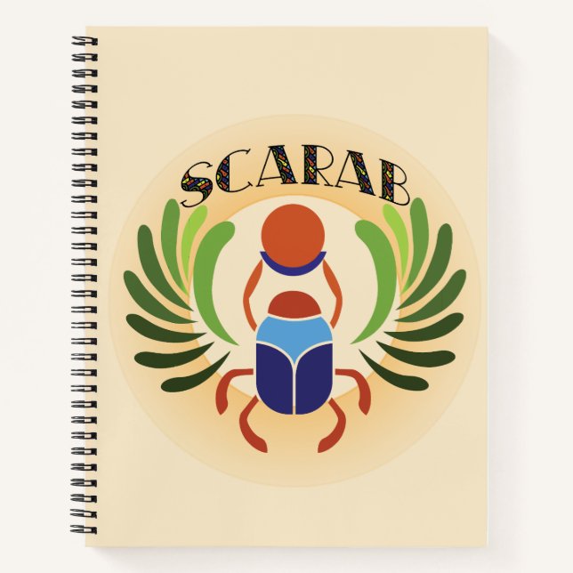 Ägyptischer Skarab-Käfer. Klassik des alten Ägypte Notizbuch (Vorderseite)