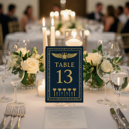 Ägyptischer Skarab & Lotus - bearbeitbar Tischnummer