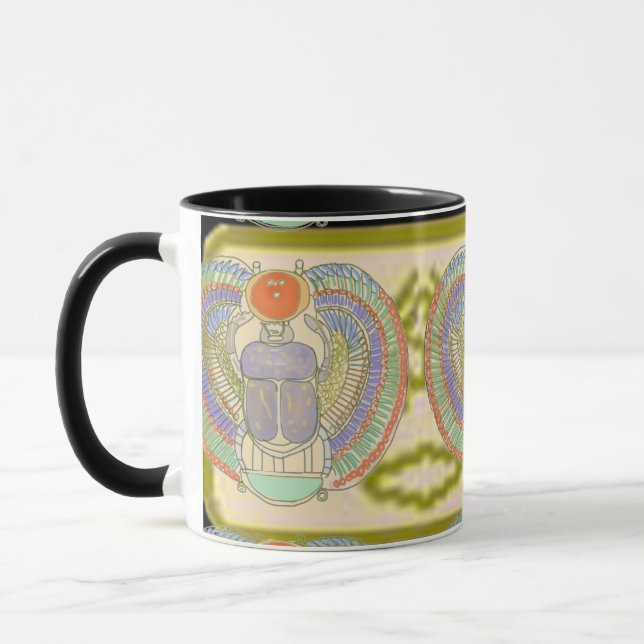 Ägyptischer Skarab mit Kephri Cartouche Tasse (Links)
