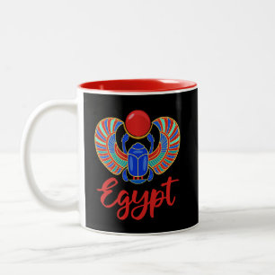 Ägyptischer Skarabäus mit dem Wort Ägypten Zweifarbige Tasse