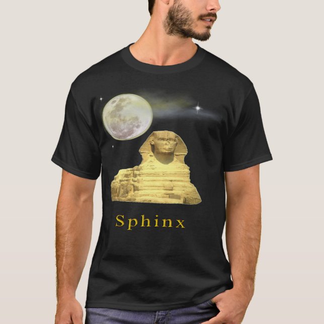 Ägyptischer Sphinx-Schwarzer T - Shirt (Vorderseite)