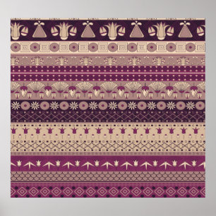 Ägyptischer Stamm: Alt nahtlos Poster