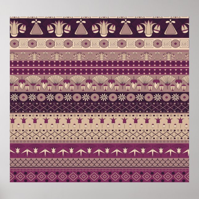 Ägyptischer Stamm: Alt nahtlos Poster (Vorne)