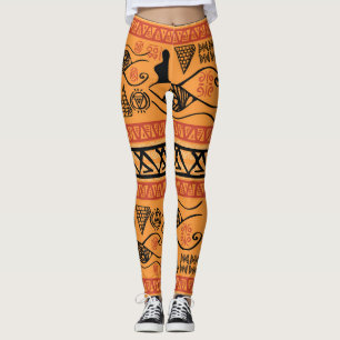 Ägyptischer Streifen, Vintager Stammesmotiv. Leggings