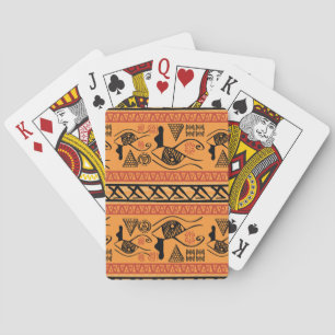 Ägyptischer Streifen, Vintager Stammesmotiv. Spielkarten