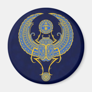Ägyptischer Winged Scarab, blau Magnet