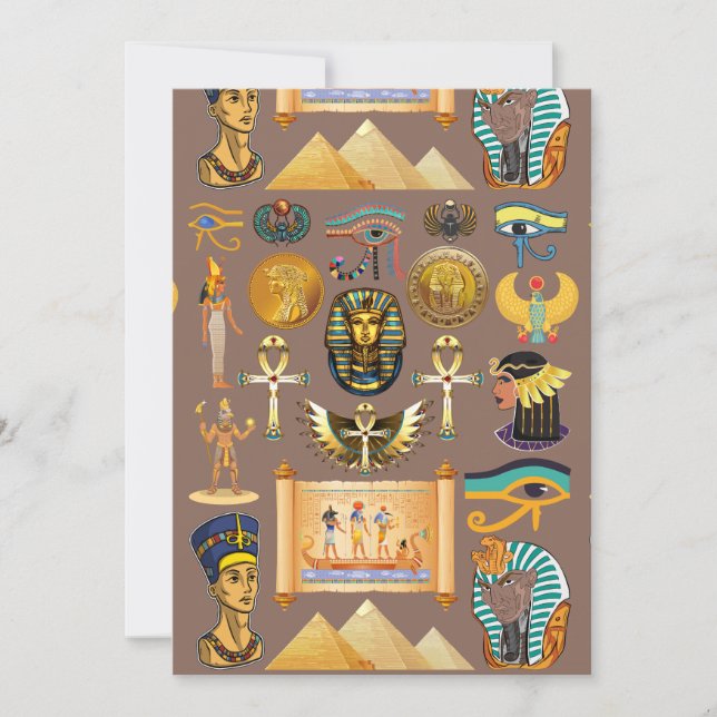 Ägyptisches altes Hieroglyphenmuster-Symbol Feiertagskarte (Vorderseite)