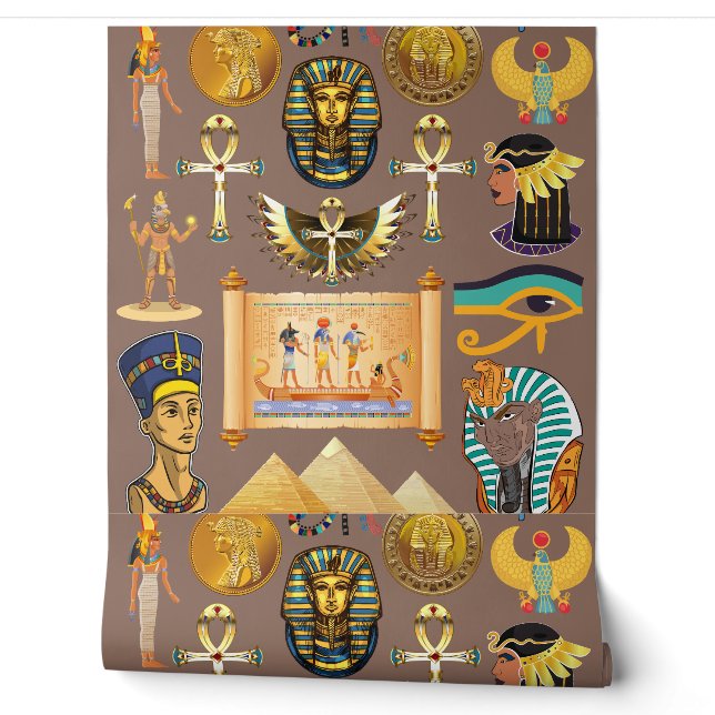 Ägyptisches altes Hieroglyphenmuster-Symbol Tapete (Abrollen)