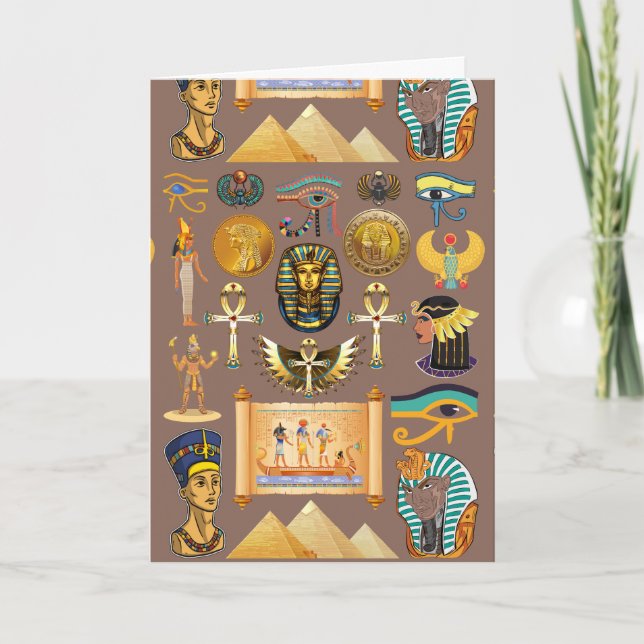Ägyptisches altes Hieroglyphenmustersymbol Karte (Vorderseite)