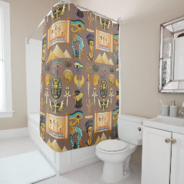 Ägyptisches altes Hieroglyphisches Muster Duschvorhang