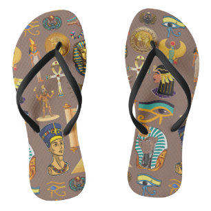 Ägyptisches altes Hieroglyphisches Muster Flip Flops