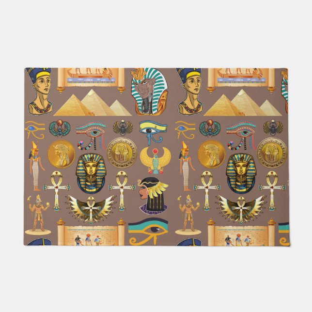 Ägyptisches altes Hieroglyphisches Muster Fußmatte (Vorderseite)