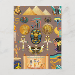 Ägyptisches altes Hieroglyphisches Muster Postkarte