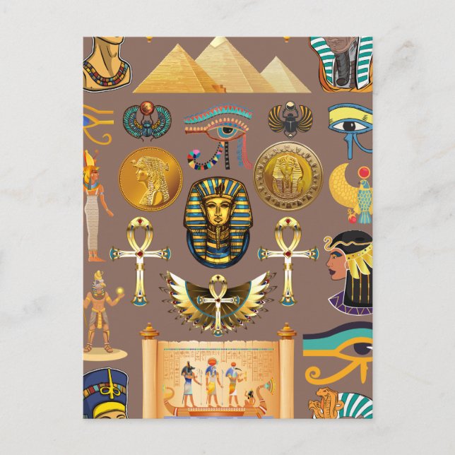 Ägyptisches altes Hieroglyphisches Muster Postkarte (Vorderseite)