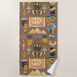 Ägyptisches altes Hieroglyphisches Muster Strandtuch