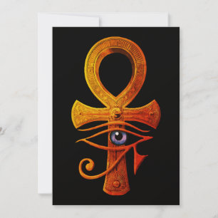 Ägyptisches Ankh Auge des Horus altes Symbol schüt Einladung