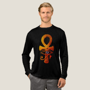 Ägyptisches Ankh Auge des Horus altes Symbol schüt Tri-Blend Shirt